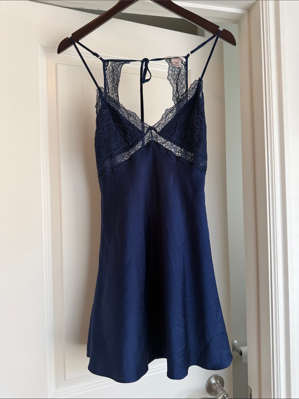 VS Navy Lace-Trim Night Dress